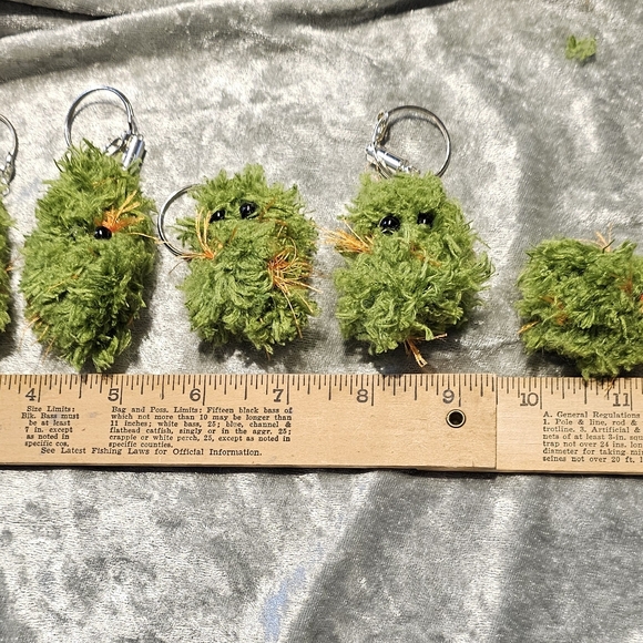 Green Fuzzy Keychain Accessory - Picture 3 of 5